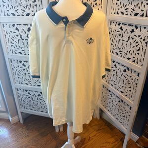 Men's White Pickleball Polo Shirt with Blue Accents NWT